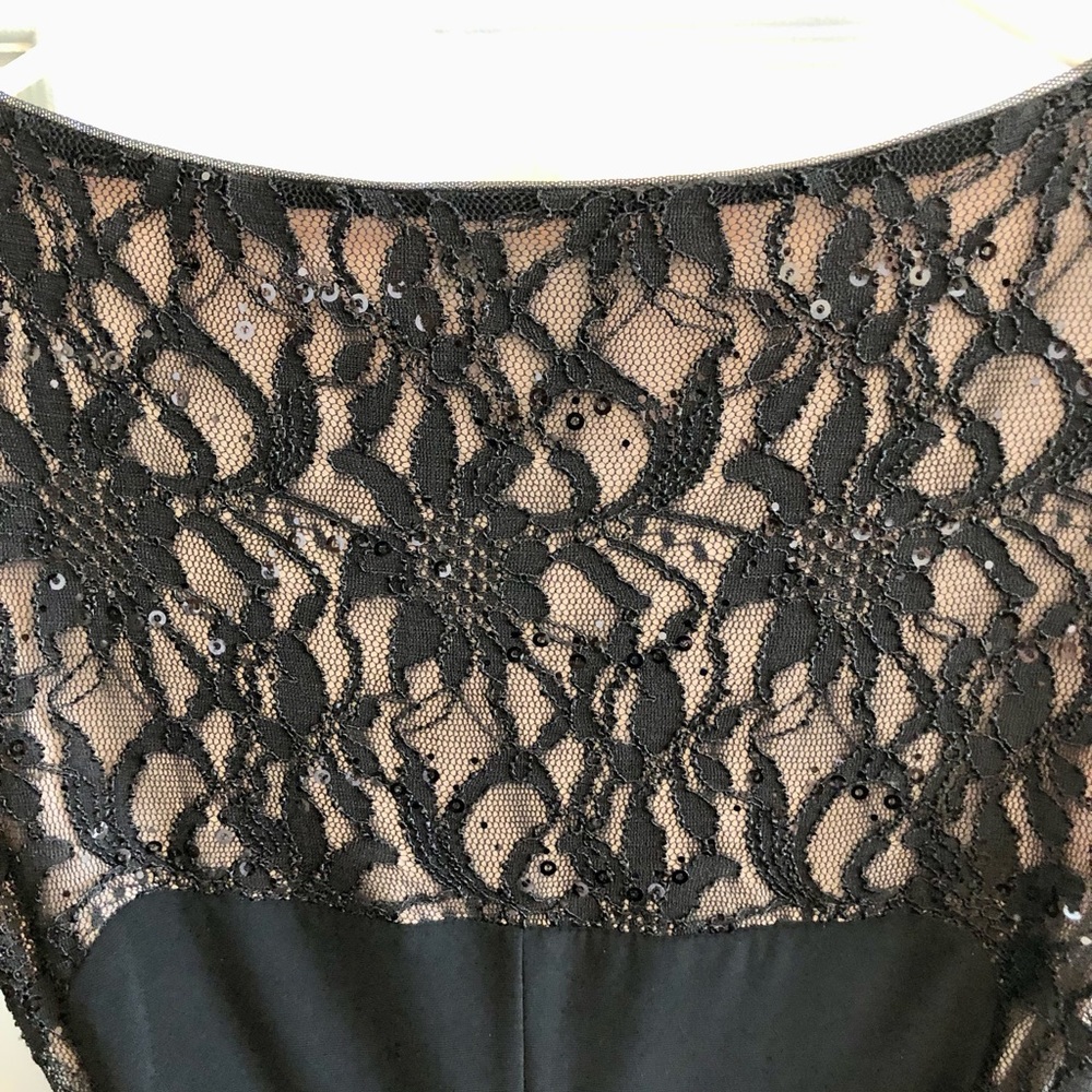 Ralph Lauren black sleeveless dress with lace and sequins. Size 6. - Picture 5 of 8
